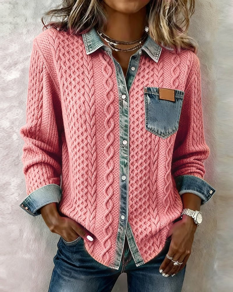 Inmaculada | Blusa de Punto con Denim