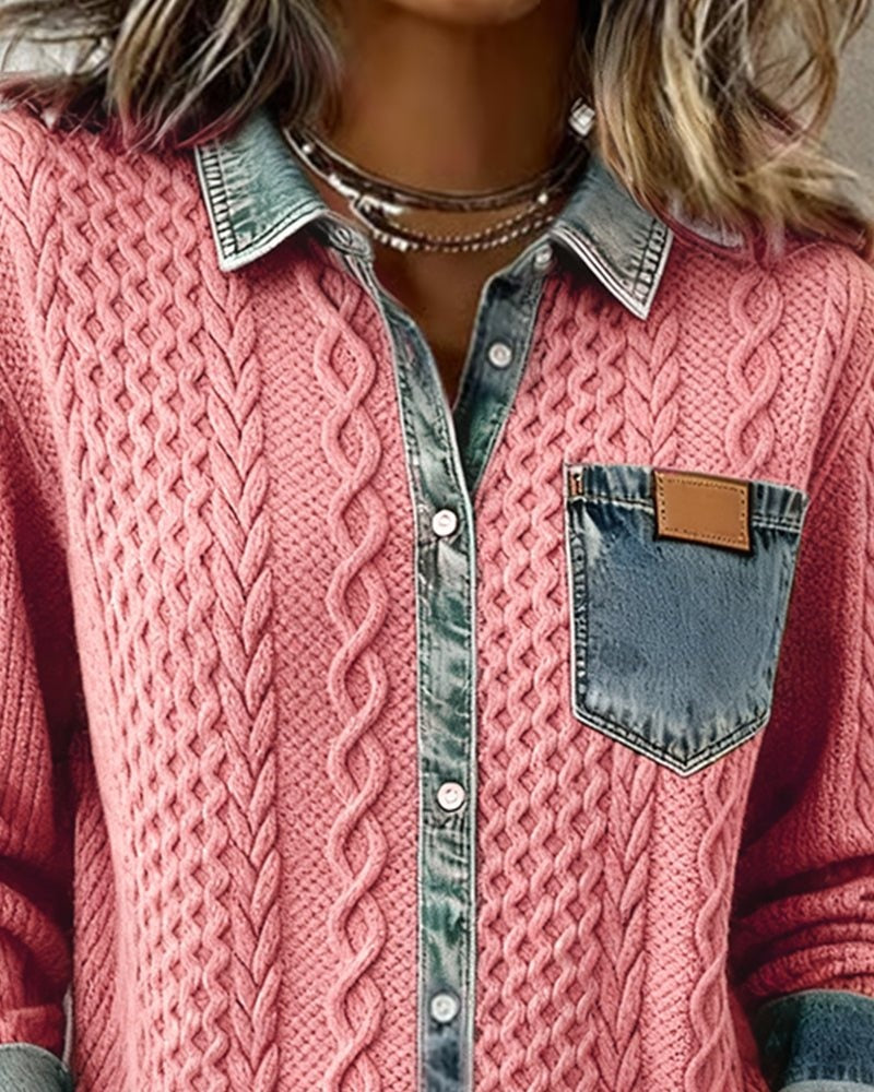 Inmaculada | Blusa de Punto con Denim