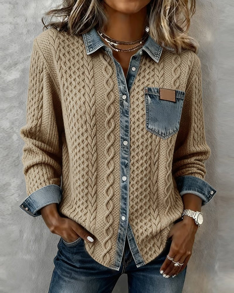 Inmaculada | Blusa de Punto con Denim