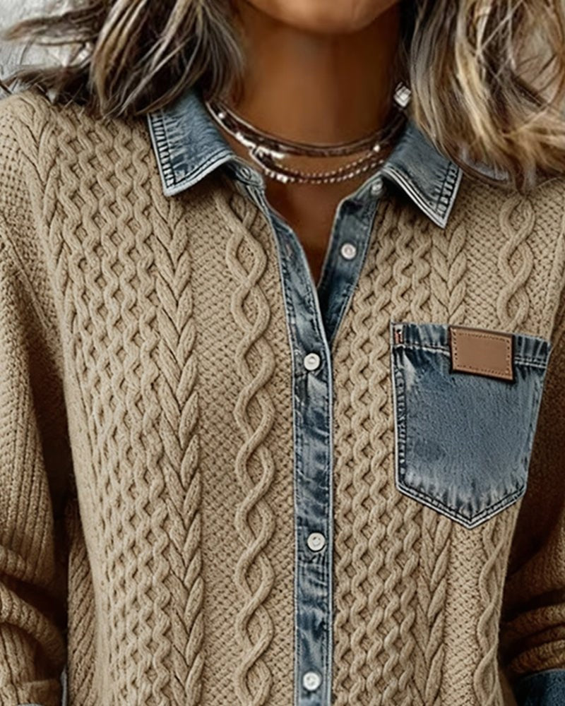 Inmaculada | Blusa de Punto con Denim