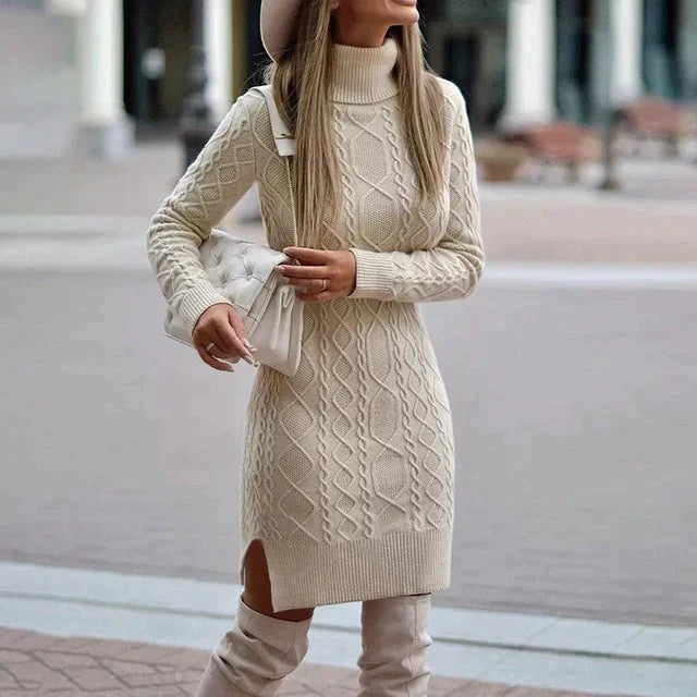 Lorena | Vestido de Invierno de Punto Trenzado