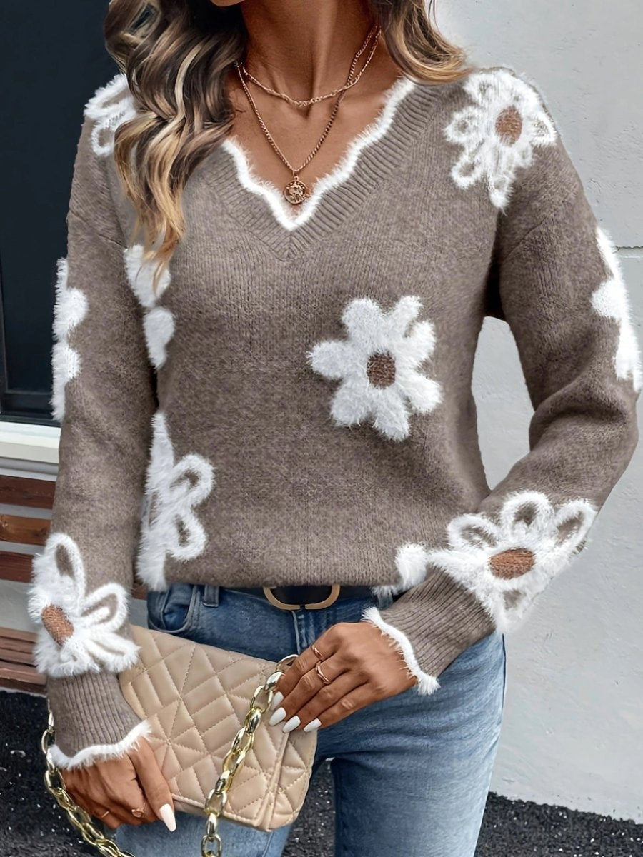 Gabriela | Jersey de Punto Floral Margaritas
