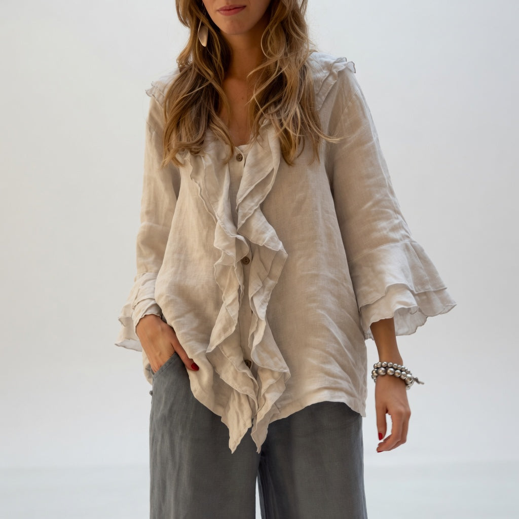 Mar | Blusa Fluida Cuello Volante
