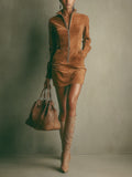 Natalia | Vestido Corto de Cuero Ajustado