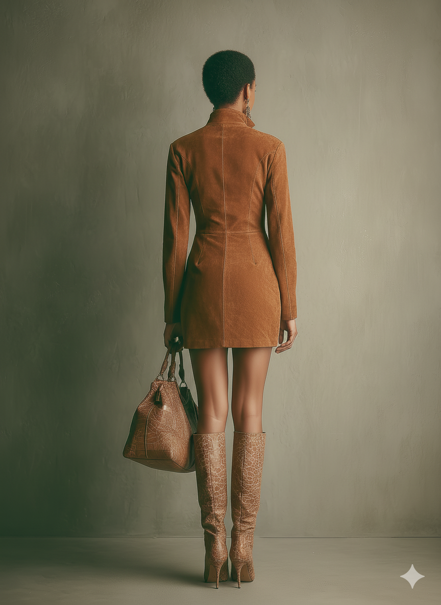Natalia | Vestido Corto de Cuero Ajustado