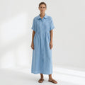 Paloma | Vestido Largo Camisero de Lino