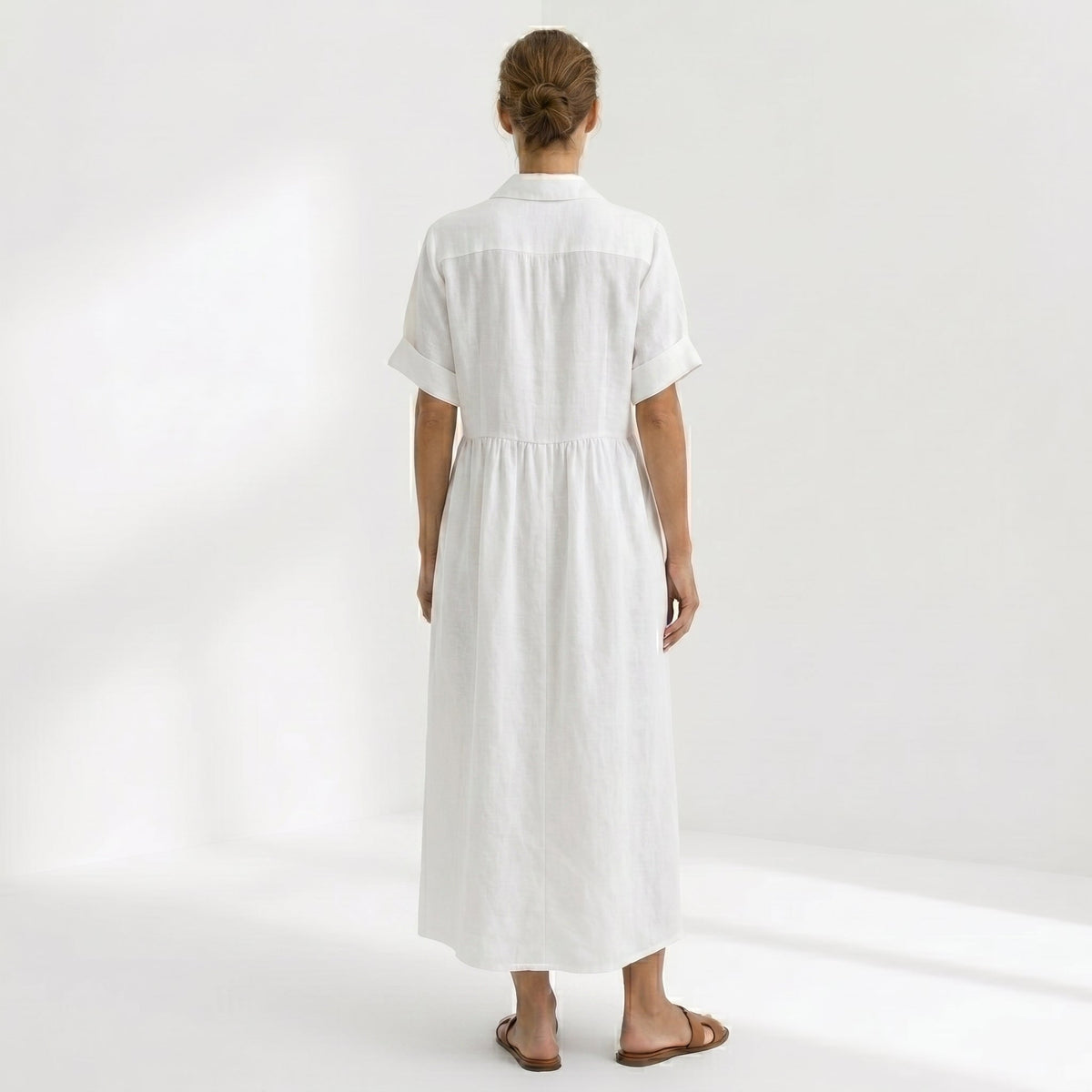 Paloma | Vestido Largo Camisero de Lino