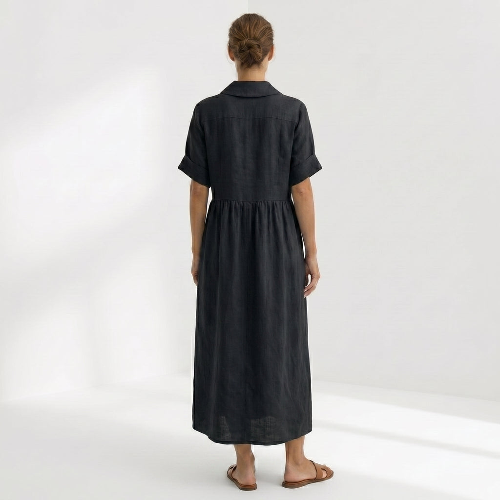 Paloma | Vestido Largo Camisero de Lino