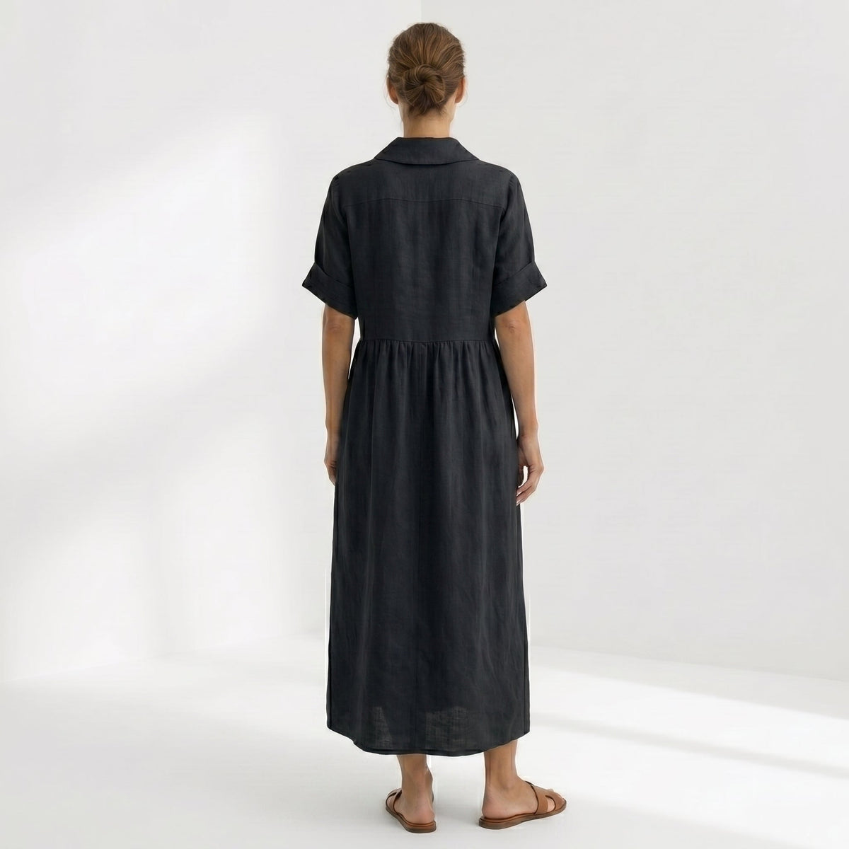 Paloma | Vestido Largo Camisero de Lino