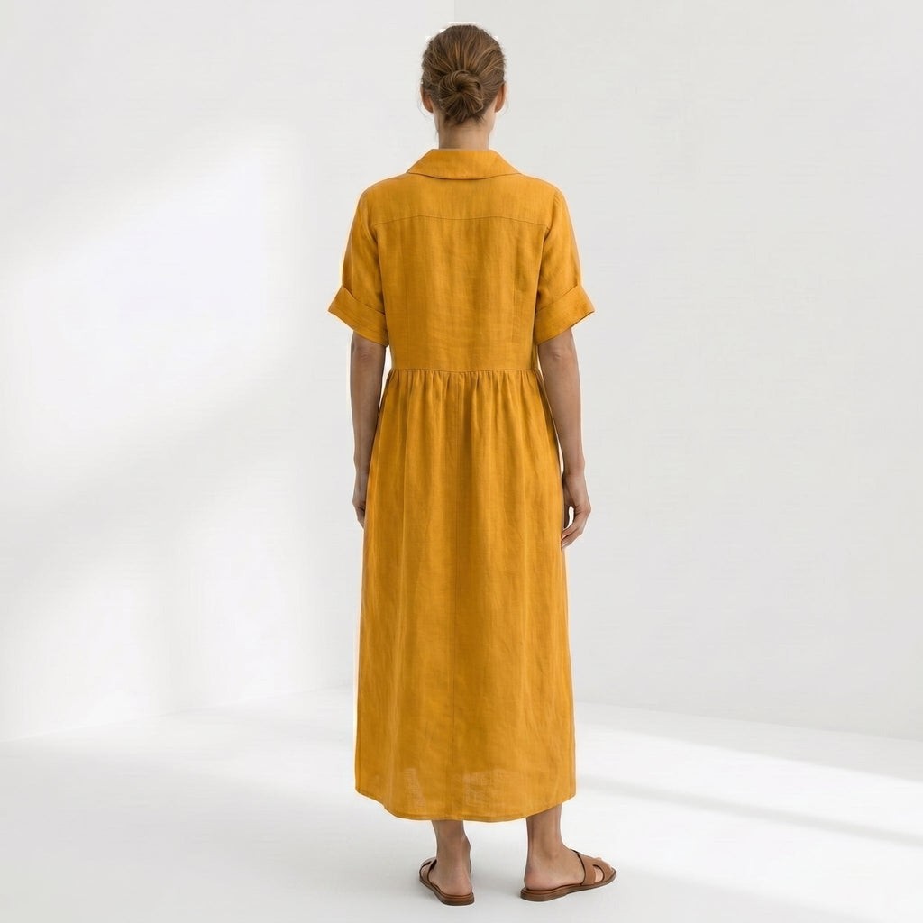 Paloma | Vestido Largo Camisero de Lino