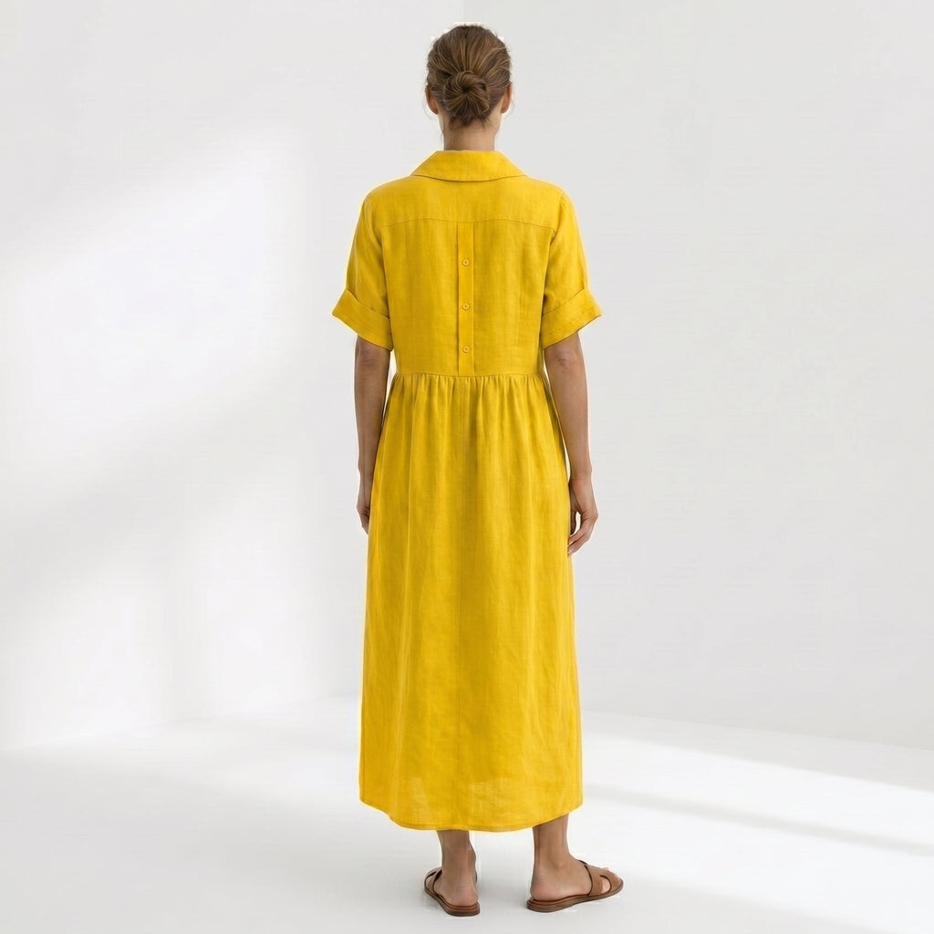 Paloma | Vestido Largo Camisero de Lino