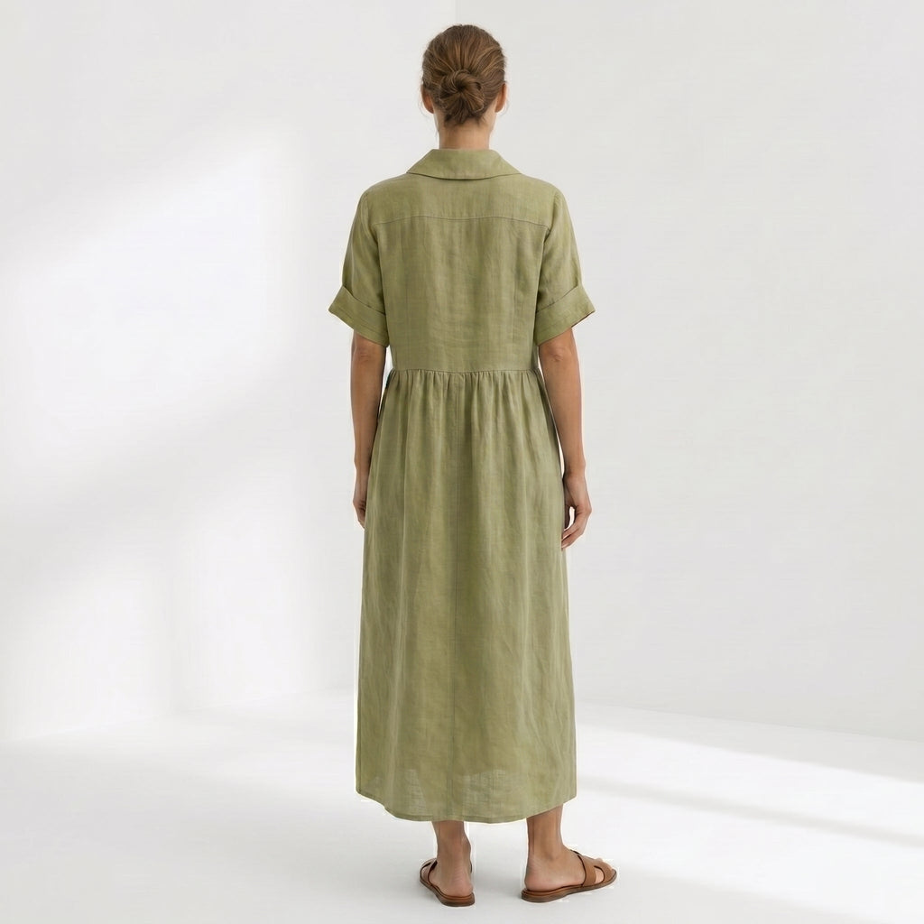 Paloma | Vestido Largo Camisero de Lino