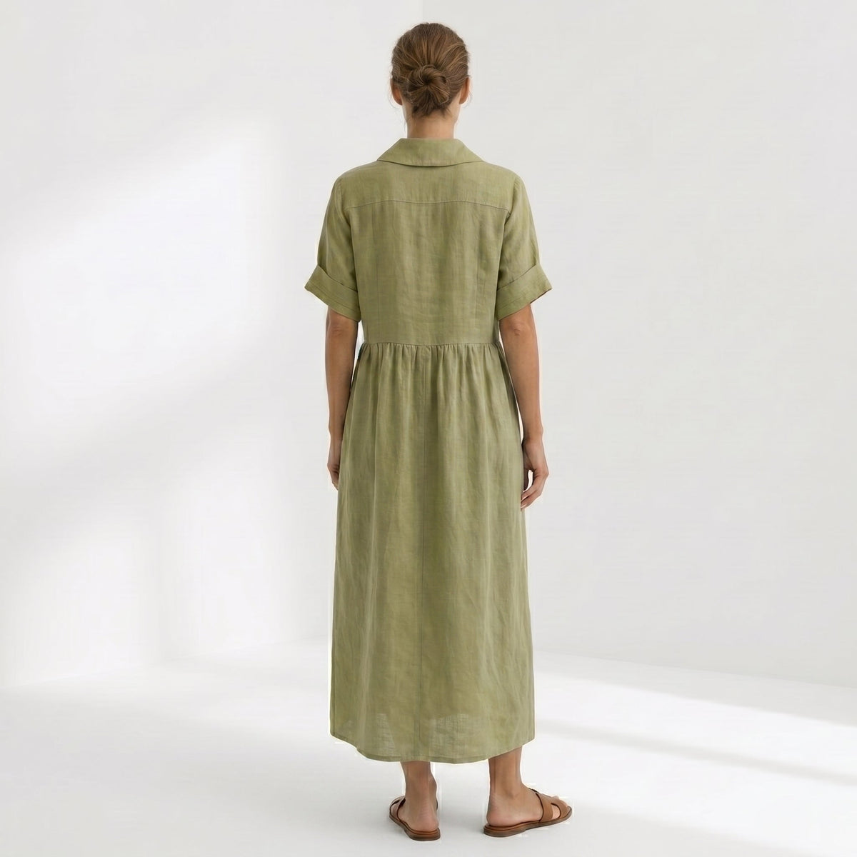 Paloma | Vestido Largo Camisero de Lino