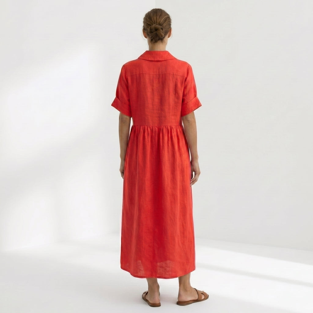Paloma | Vestido Largo Camisero de Lino