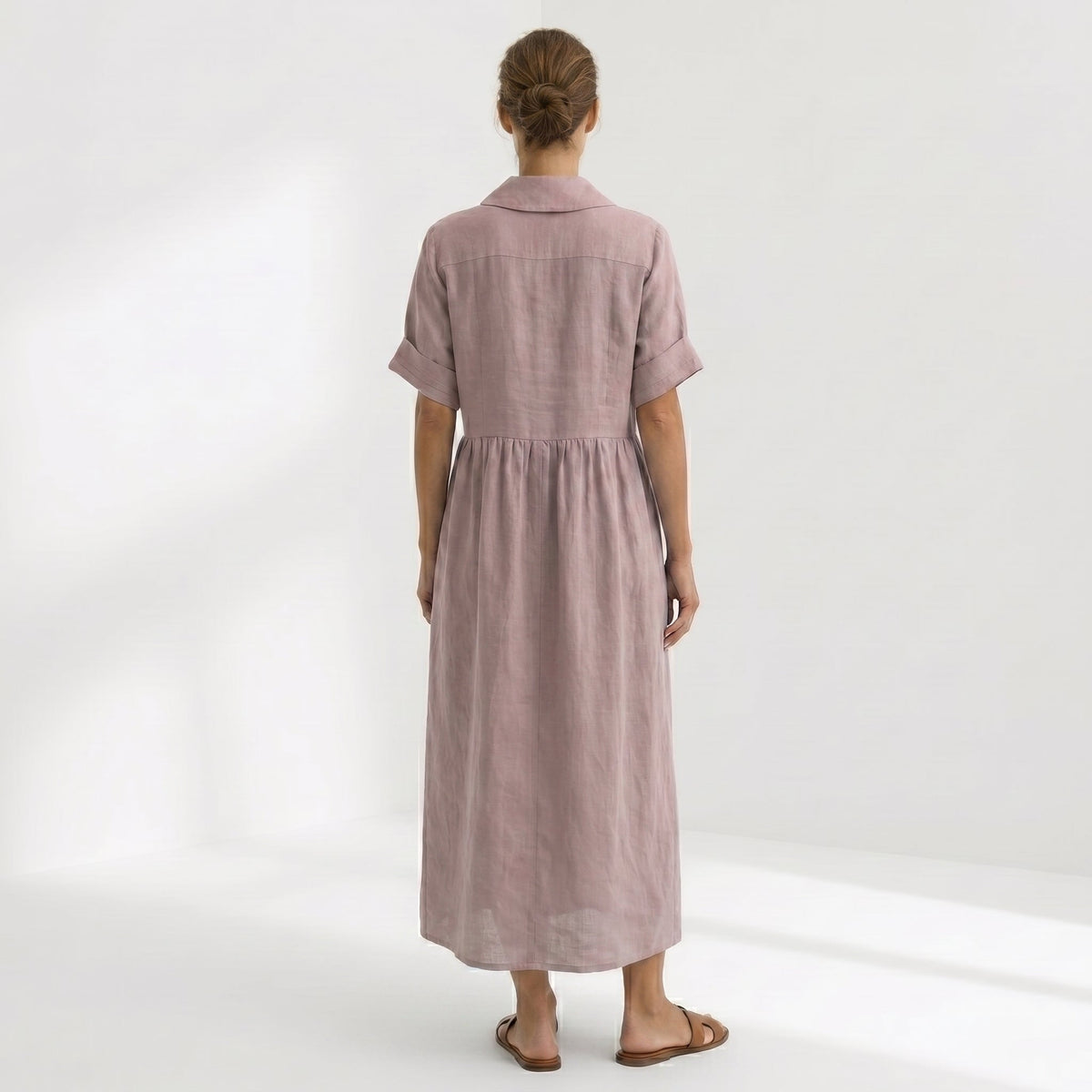 Paloma | Vestido Largo Camisero de Lino