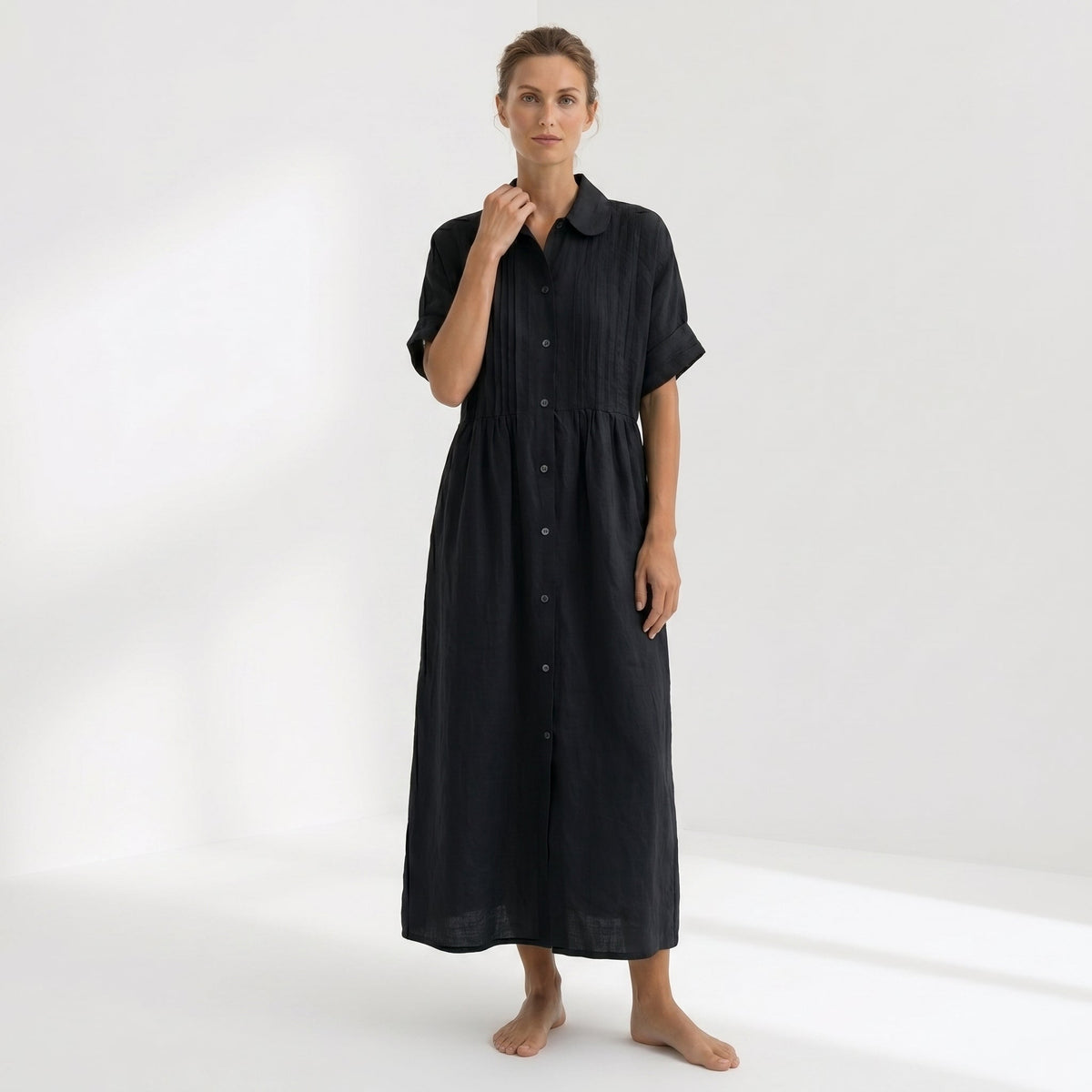 Paloma | Vestido Largo Camisero de Lino
