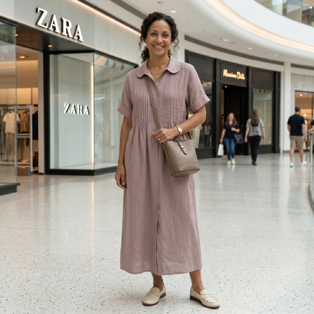 Paloma | Vestido Largo Camisero de Lino