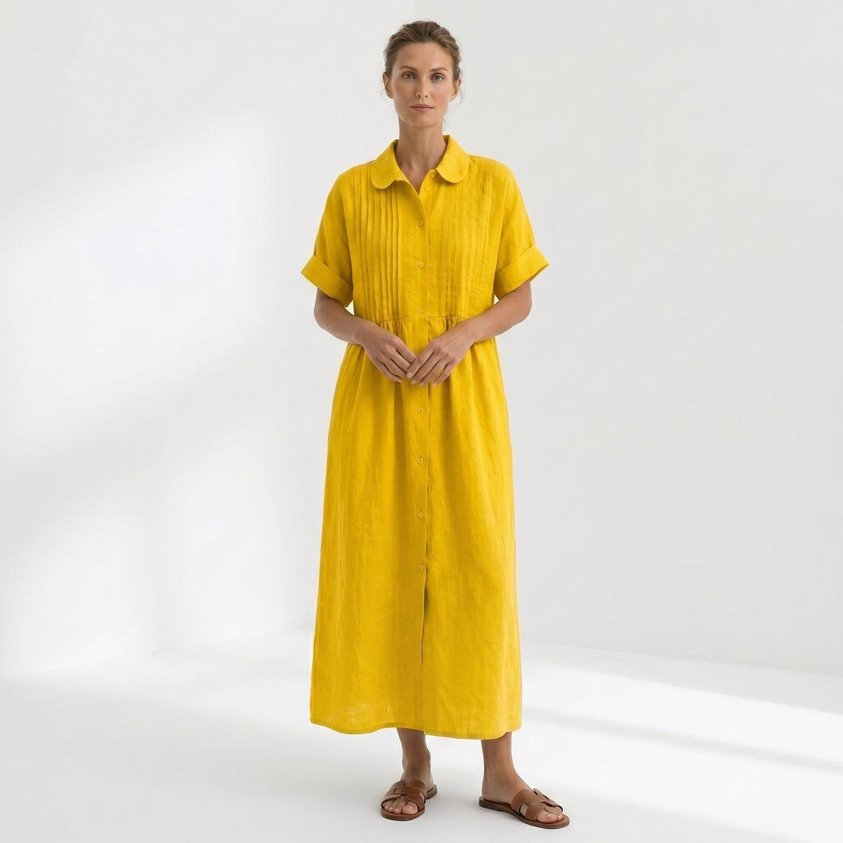 Paloma | Vestido Largo Camisero de Lino