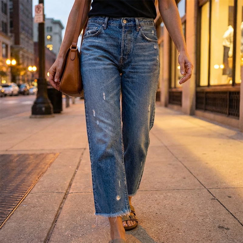 Rosalía | Jeans Rectos Destroyed
