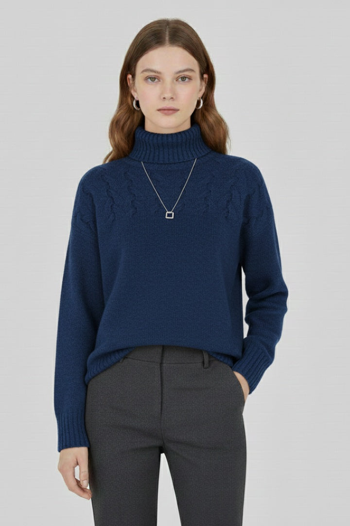Fátima | Jersey de Punto Cuello Alto con Trenzas