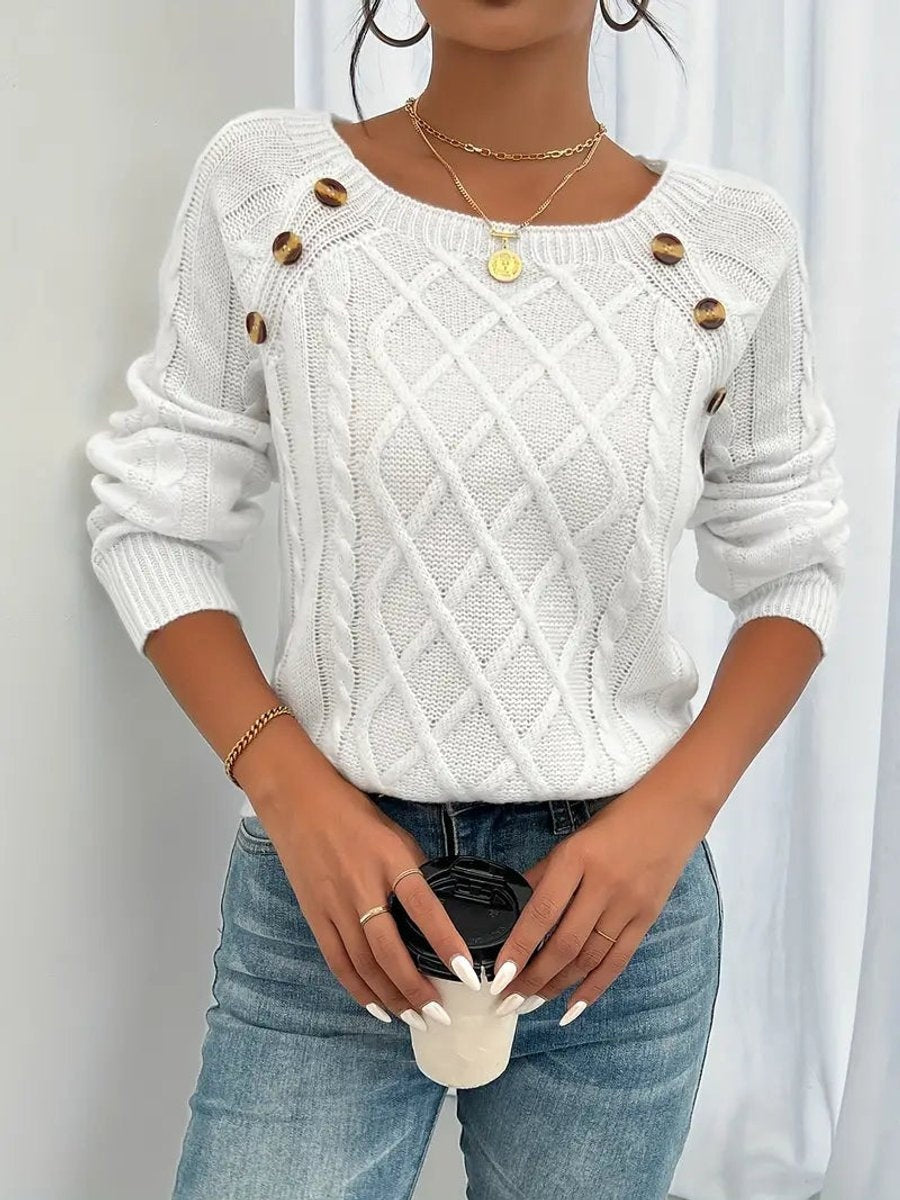 Isabel | Jersey Fino Cuello Redondo con Botones