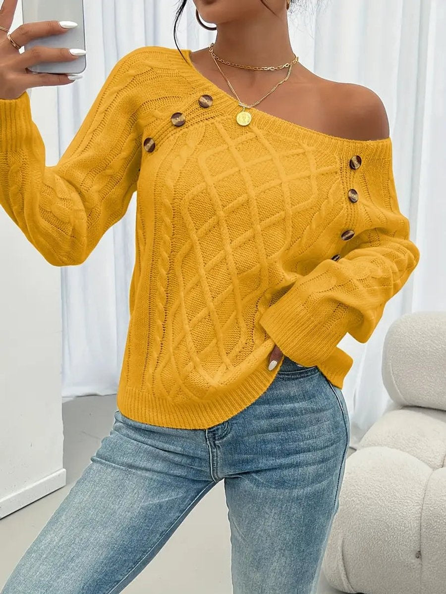 Isabel | Jersey Fino Cuello Redondo con Botones