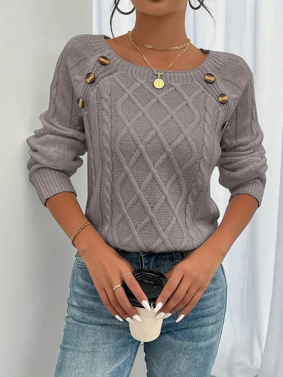 Isabel | Jersey Fino Cuello Redondo con Botones