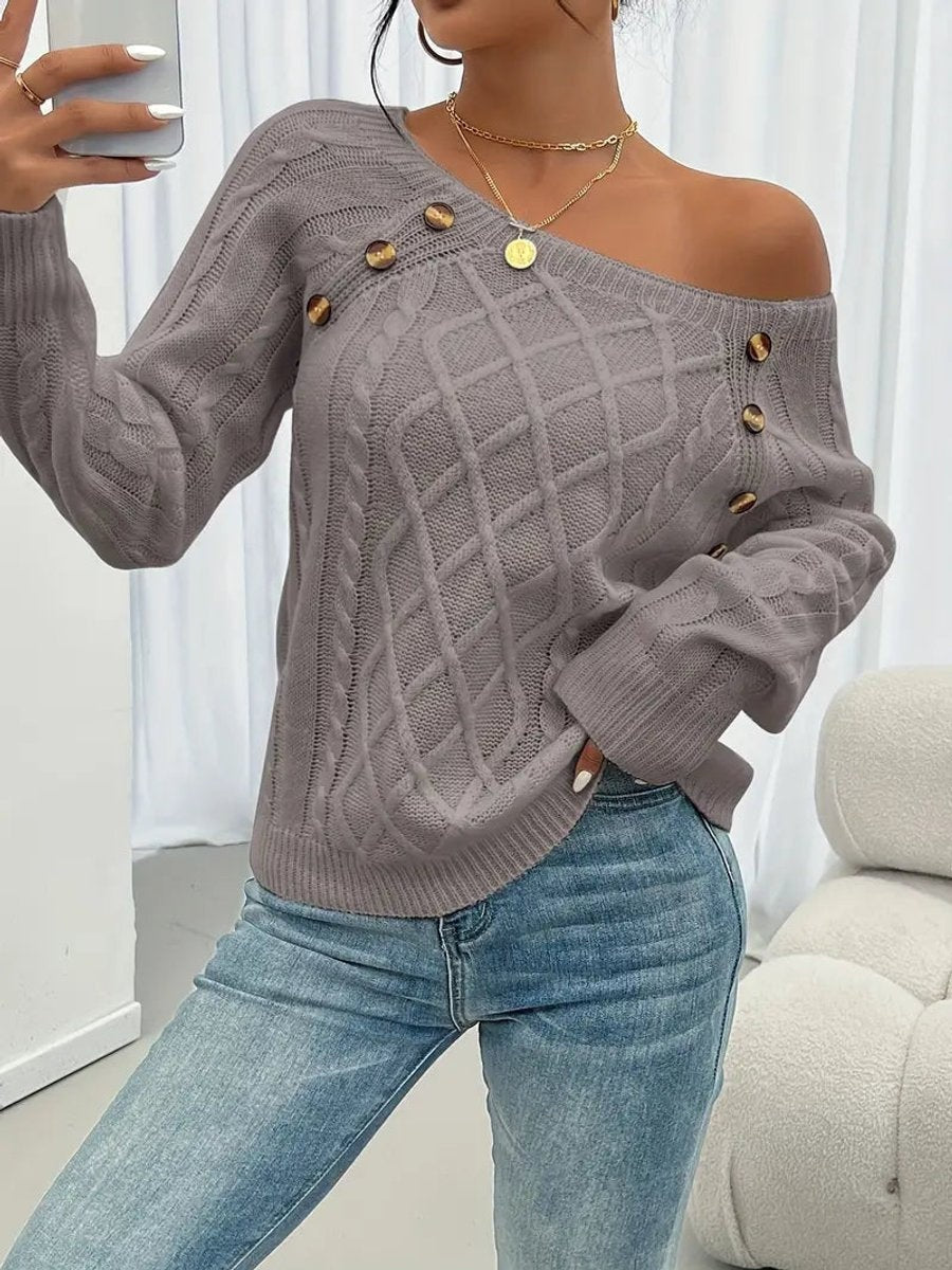 Isabel | Jersey Fino Cuello Redondo con Botones