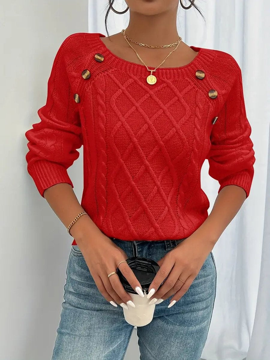 Isabel | Jersey Fino Cuello Redondo con Botones