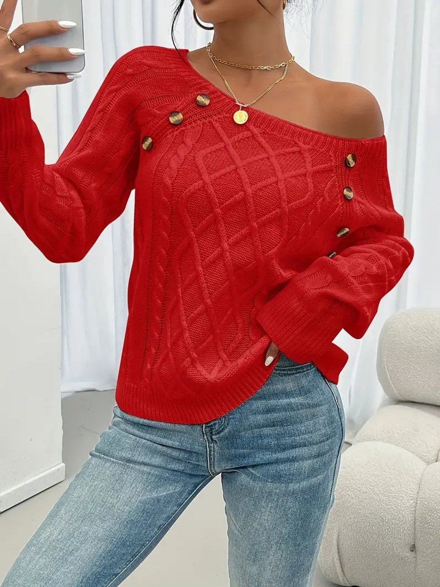 Isabel | Jersey Fino Cuello Redondo con Botones