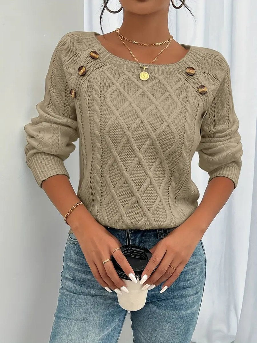 Isabel | Jersey Fino Cuello Redondo con Botones