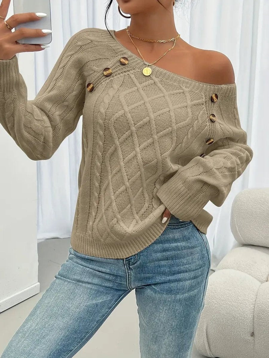 Isabel | Jersey Fino Cuello Redondo con Botones
