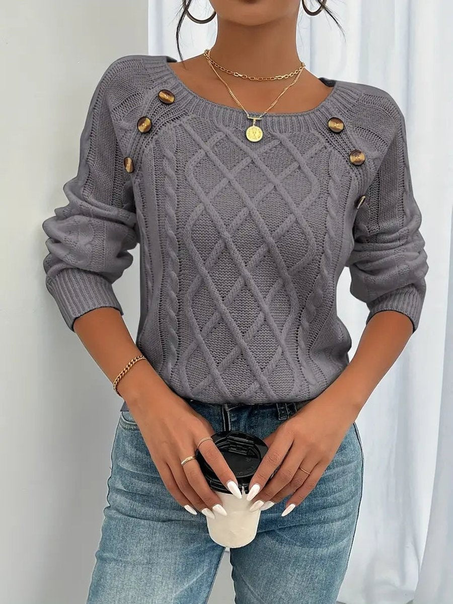 Isabel | Jersey Fino Cuello Redondo con Botones