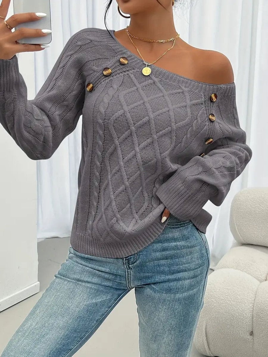 Isabel | Jersey Fino Cuello Redondo con Botones