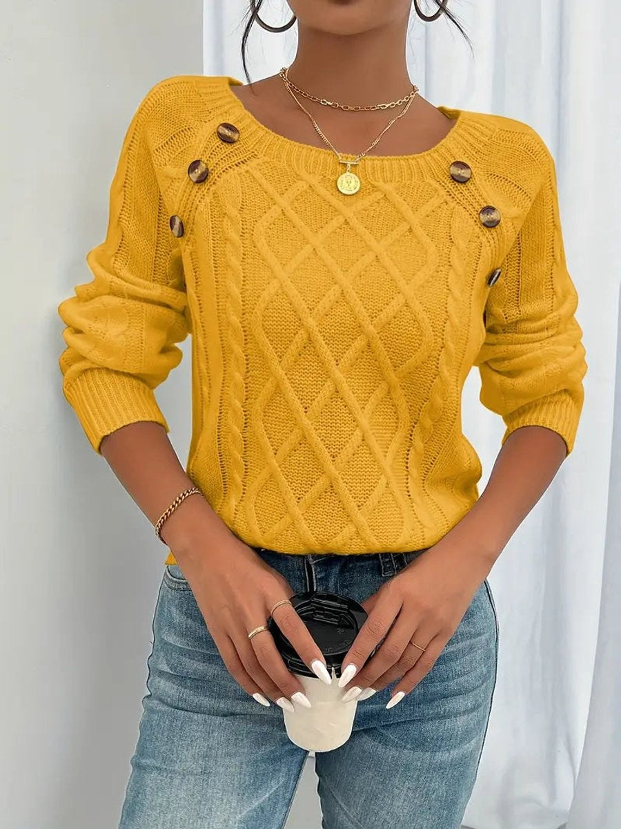 Isabel | Jersey Fino Cuello Redondo con Botones