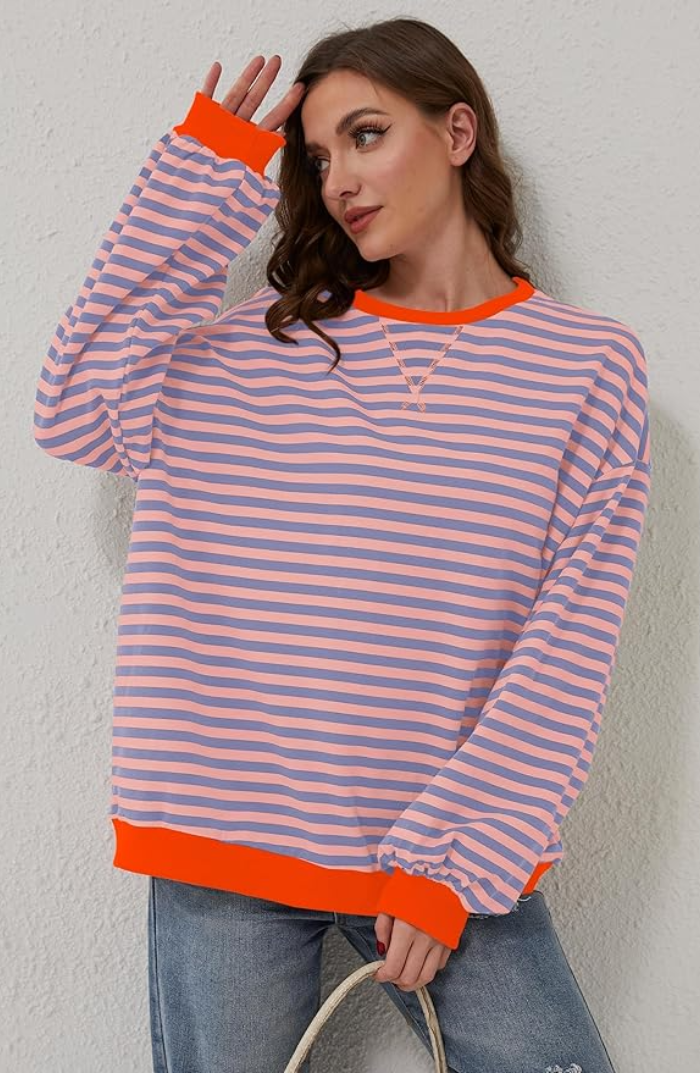Leticia | Sudadera a Rayas Manga Larga