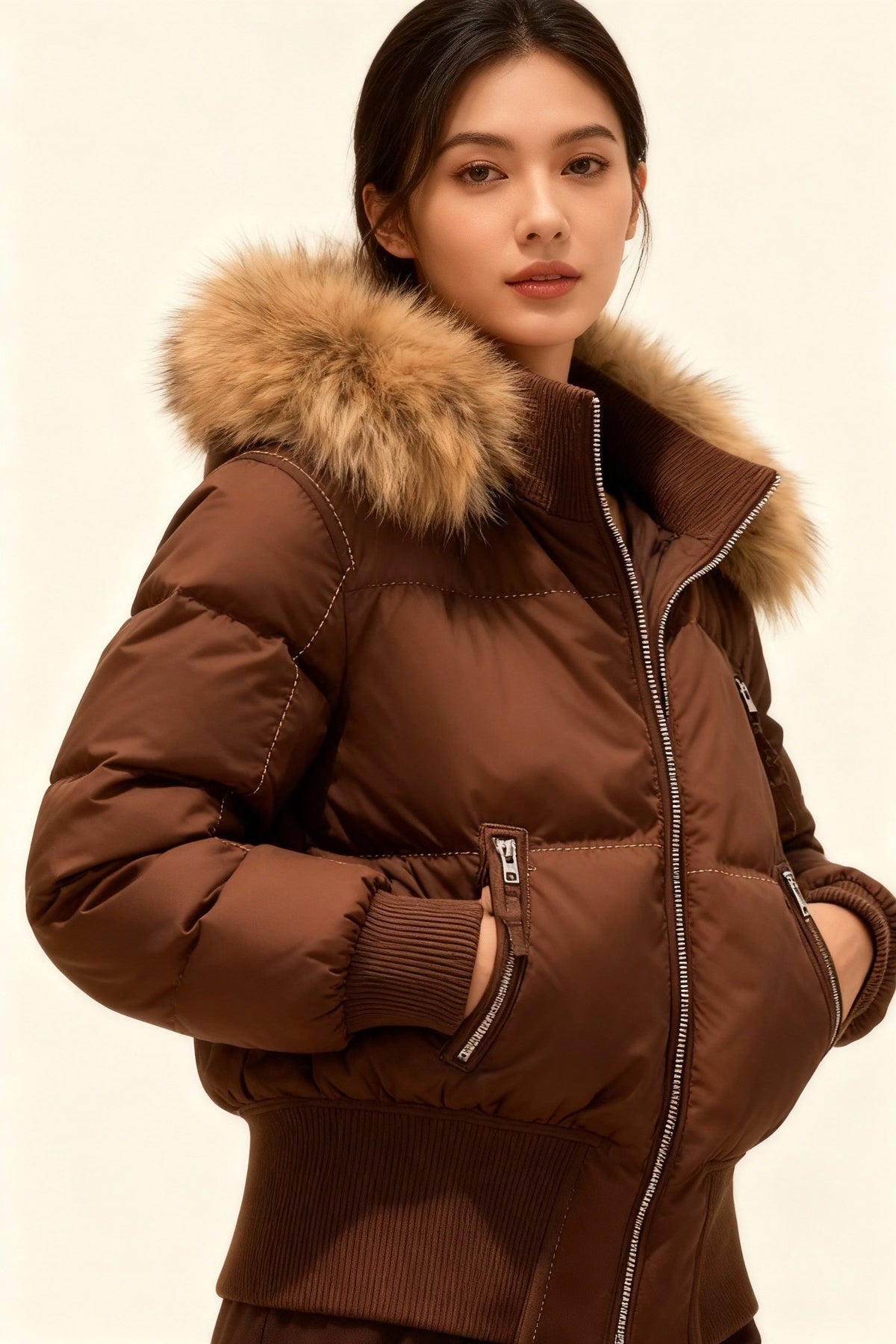 Amanda | Chaqueta de Plumas con Capucha