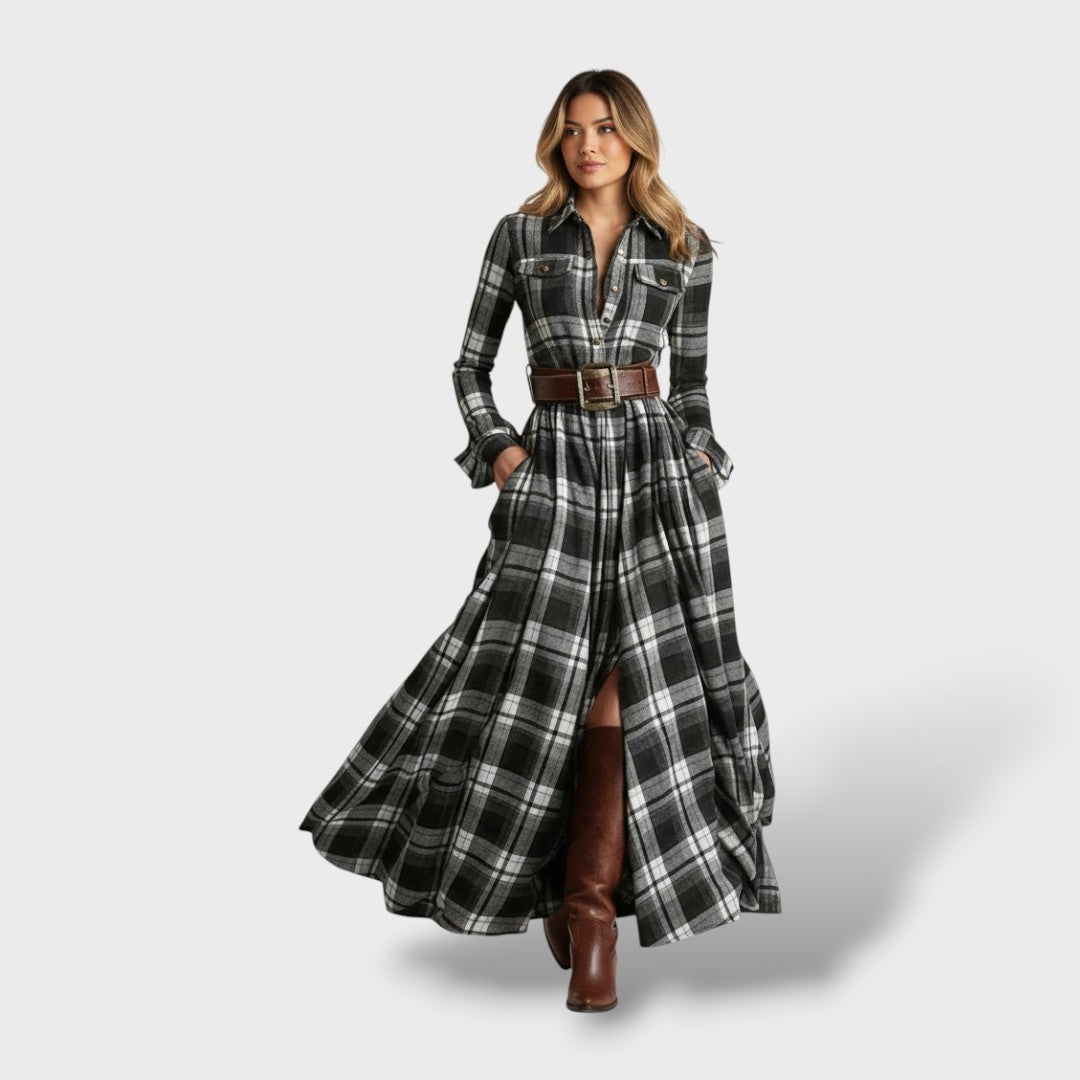 Nazaret | Vestido Largo de Cuadros