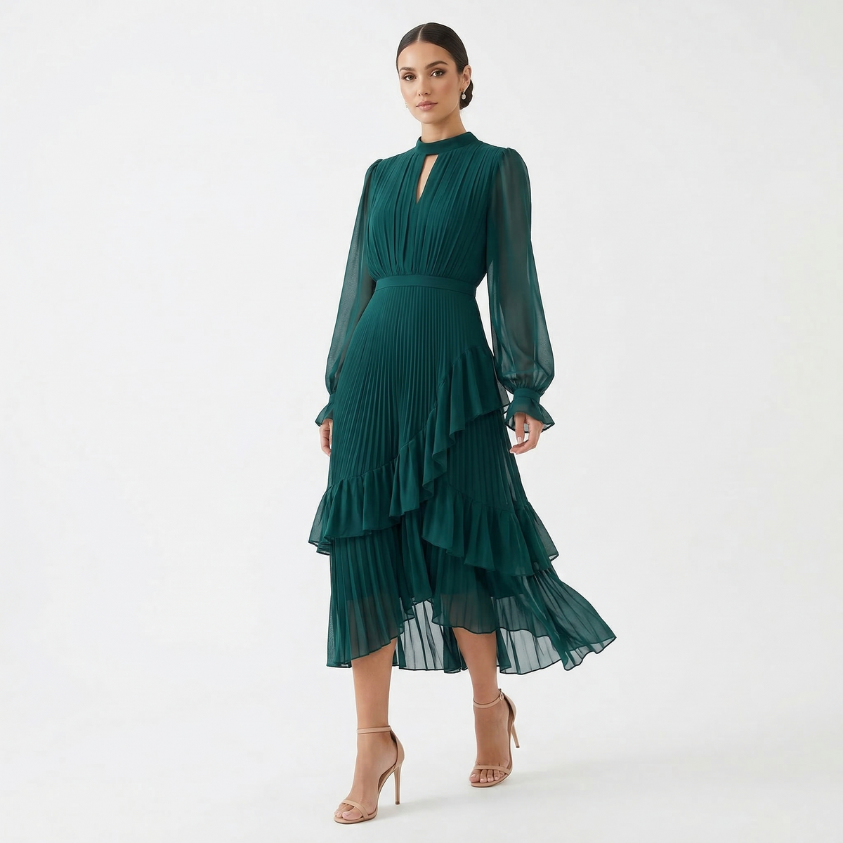 Adela | Vestido Midi Plisado