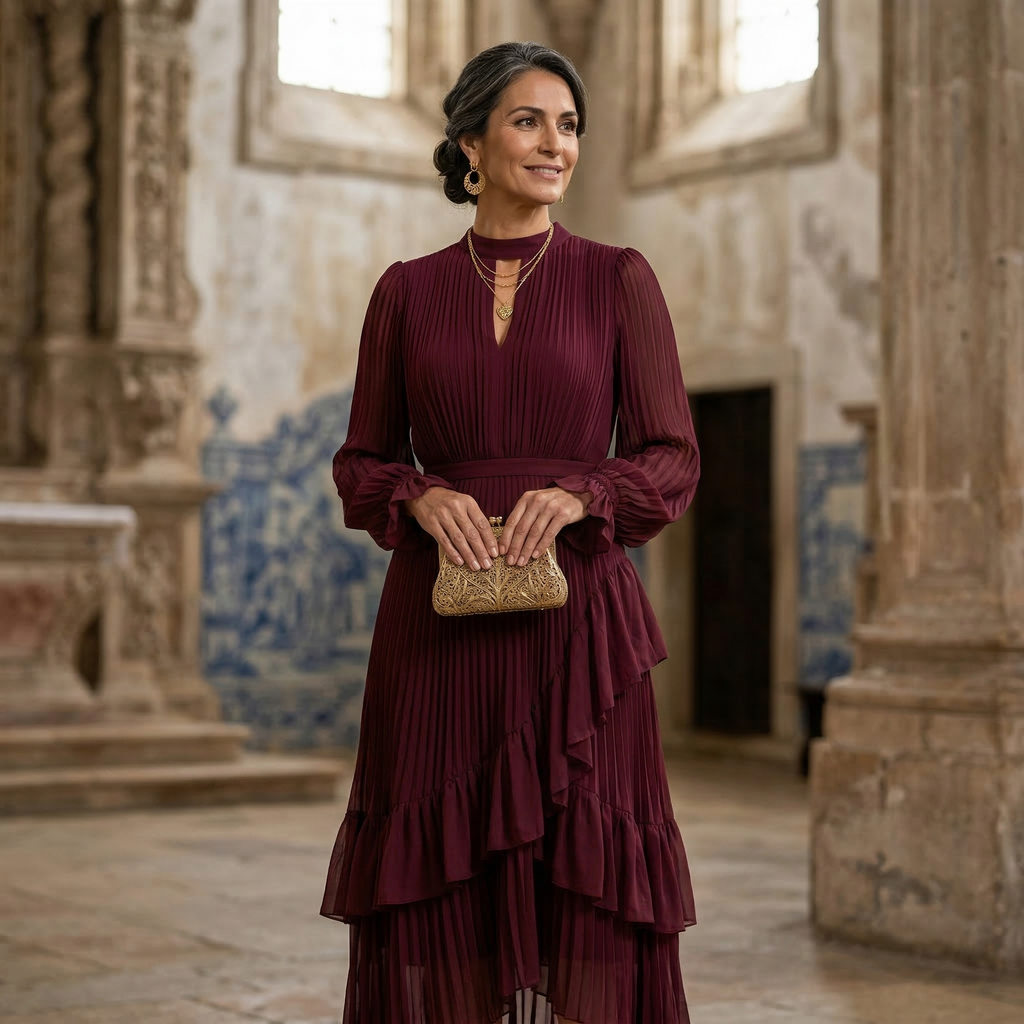 Adela | Vestido Midi Plisado