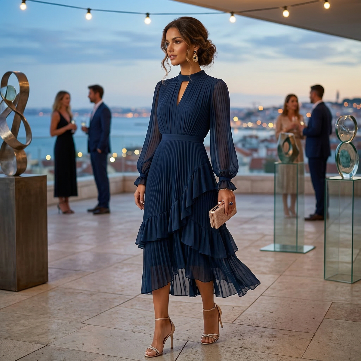 Adela | Vestido Midi Plisado