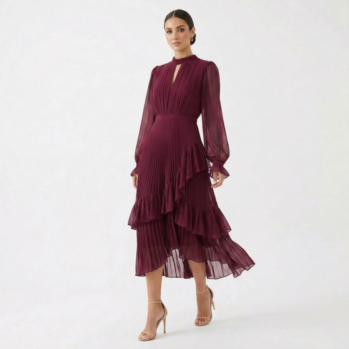 Adela | Vestido Midi Plisado