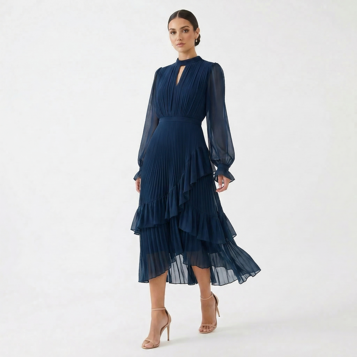 Adela | Vestido Midi Plisado