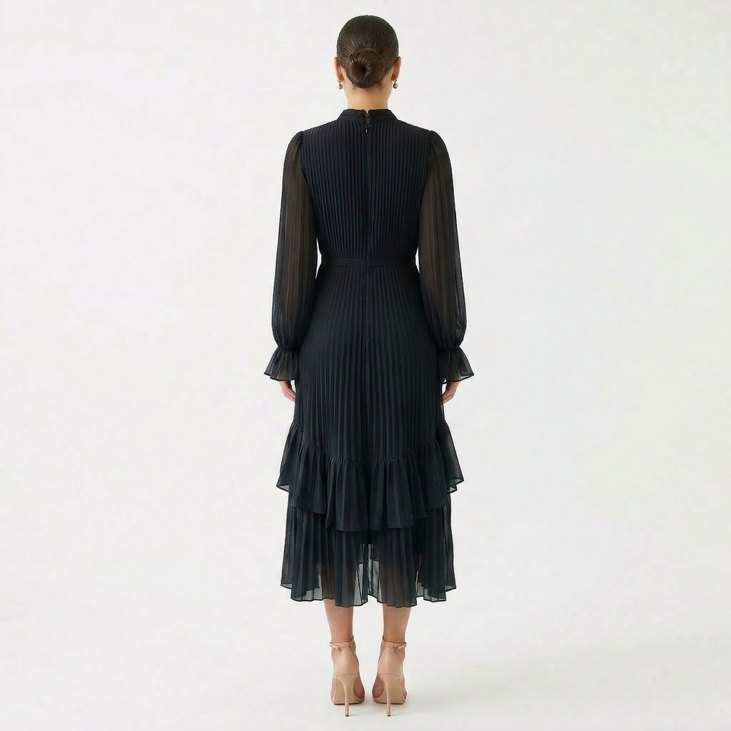 Adela | Vestido Midi Plisado