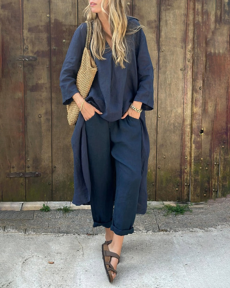 Ximena | Conjunto de Lino Pantalón y Blusa