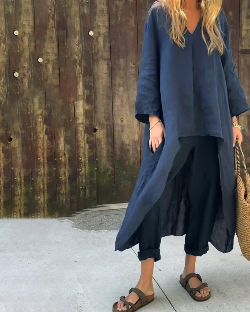 Ximena | Conjunto de Lino Pantalón y Blusa