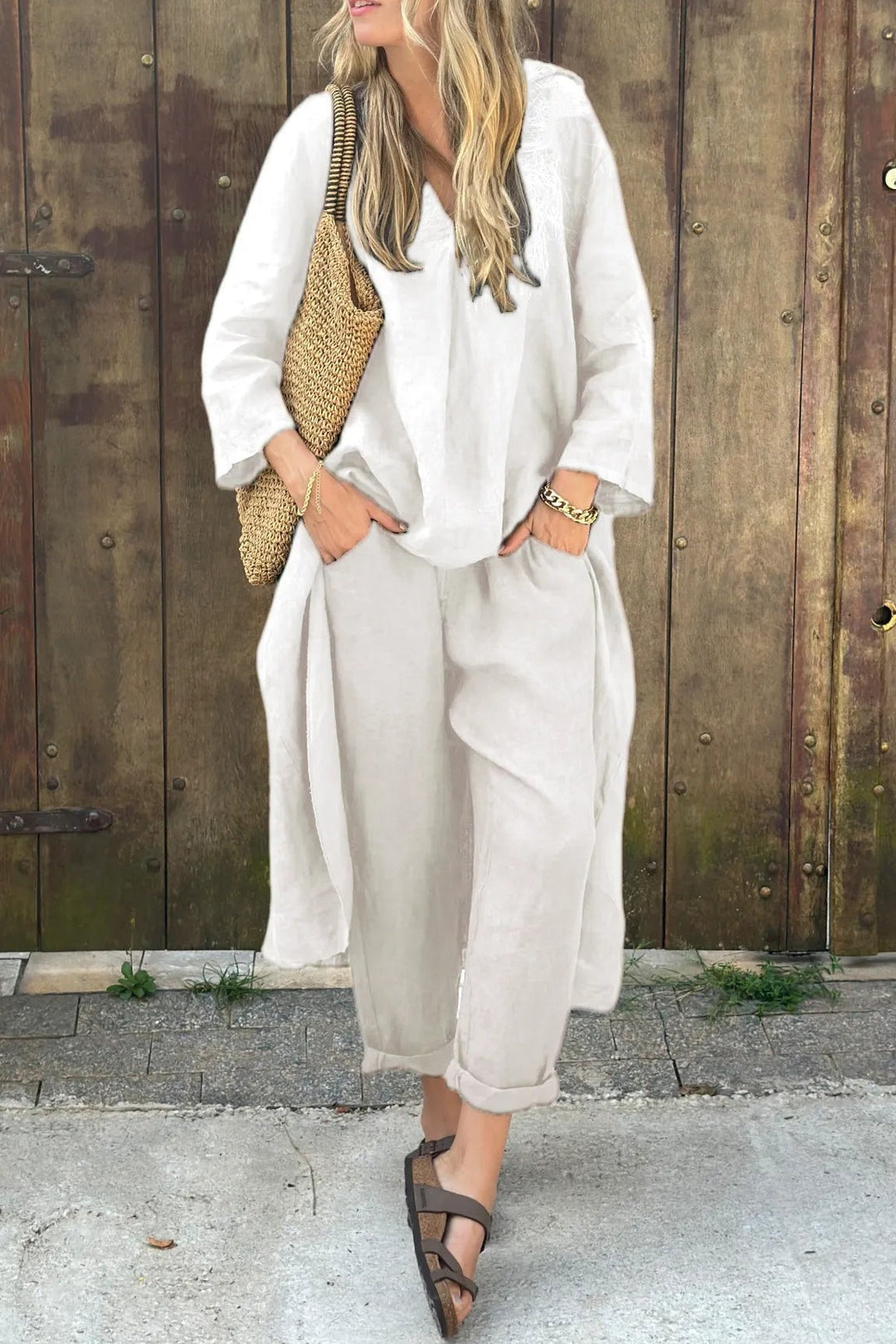 Ximena | Conjunto de Lino Pantalón y Blusa