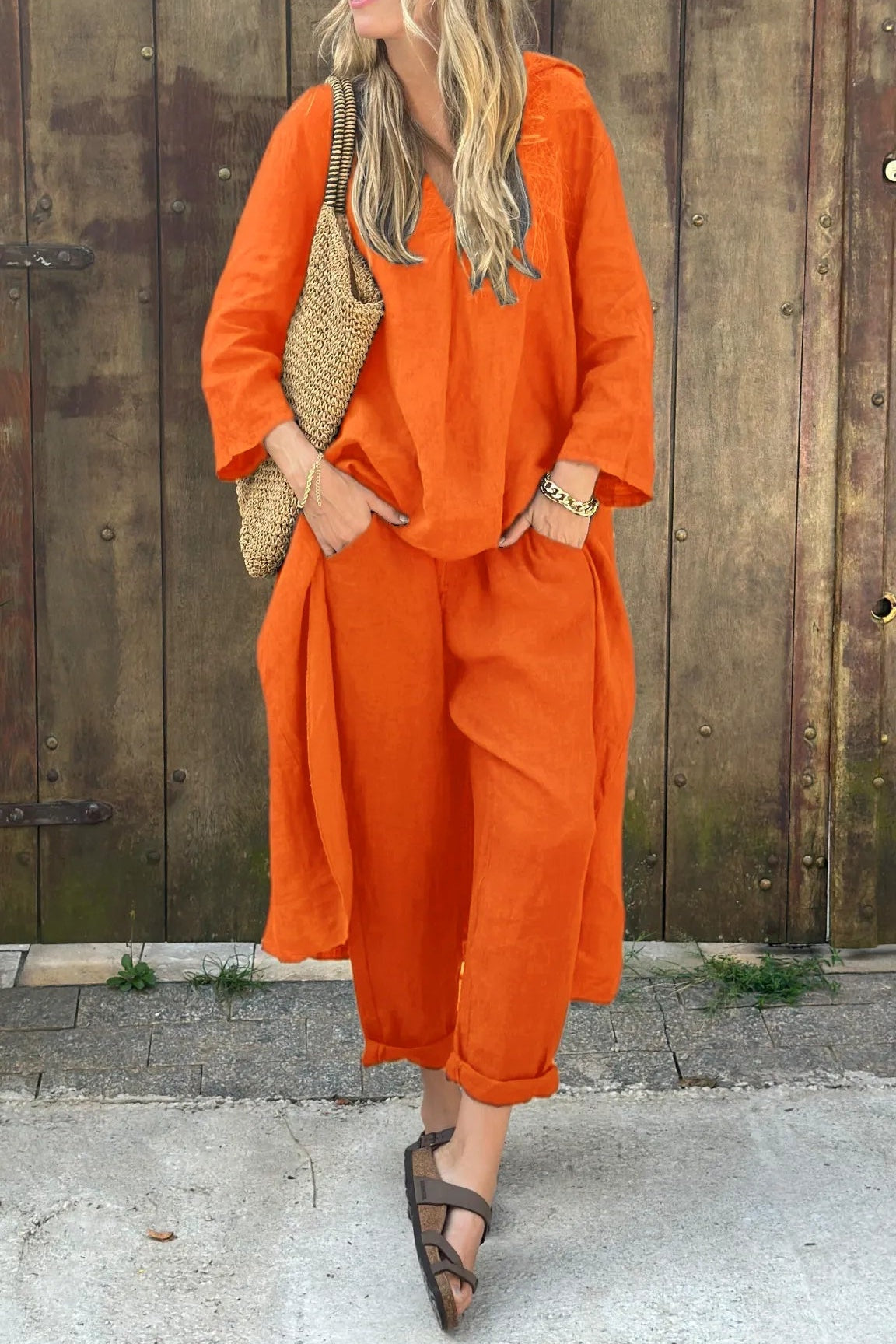 Ximena | Conjunto de Lino Pantalón y Blusa