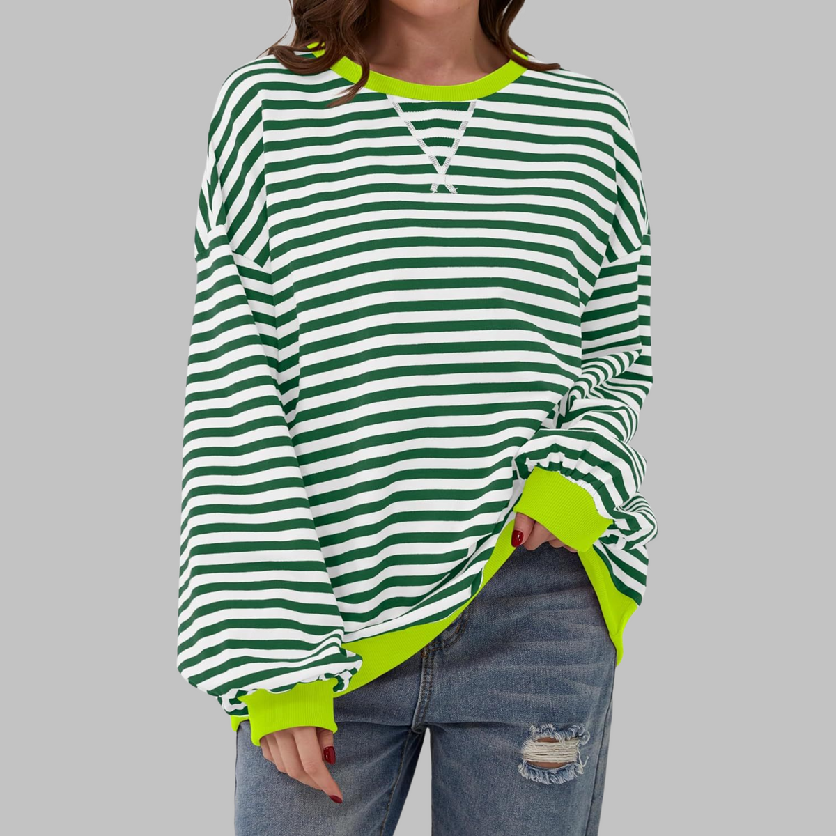 Diana | Sudadera de Rayas Cuello Redondo