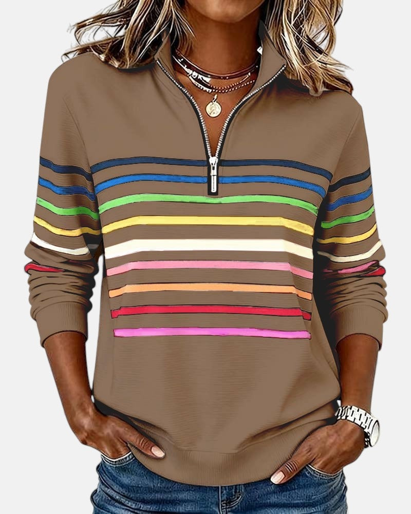 Dolores | Sudadera de Rayas con Cremallera